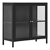 ebuy24 Dalby dressoir 2 glazen deuren zwart.