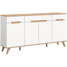 ebuy24 Scandi dressoir 3 laden 4 deuren wit.