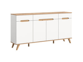 ebuy24 Scandi dressoir 3 laden 4 deuren wit.