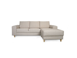 ebuy24 Nordic bank met chaise longue rechts gericht licht beige.