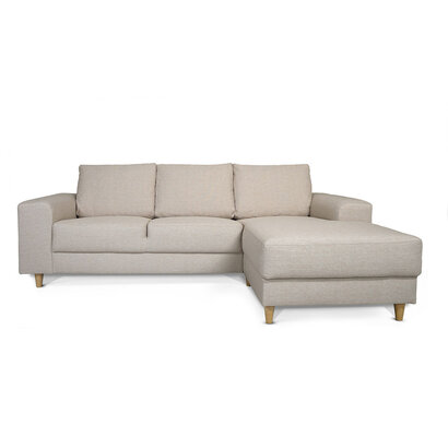 ebuy24 Nordic bank met chaise longue rechts gericht licht beige.