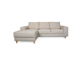 ebuy24 Nordic bank met chaise longue links gericht licht beige.