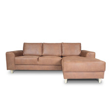 ebuy24 Nordic bank met chaise longue rechts gericht cognackleurig leer.