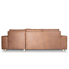 ebuy24 Nordic bank met chaise longue rechts gericht cognackleurig leer.