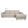 ebuy24 Nordic bank met chaise longue rechts gericht cognackleurig leer.