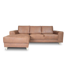 ebuy24 Nordic bank met chaise longue links gericht cognackleurig leer.