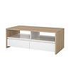 ebuy24 Next salontafel 2 lades, 2 planken eiken decor, wit hoogglans.
