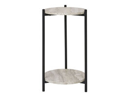 ebuy24 Leuven Bijzettafel Ø27cm beige travertin decor.