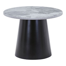 ebuy24 Brito salontafel Marmer look Ø60cm grijs, zwart.