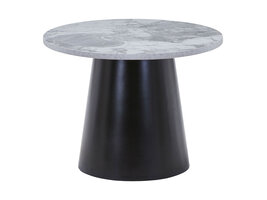 ebuy24 Brito salontafel Marmer look Ø60cm grijs, zwart.