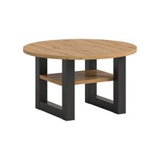 ebuy24 Seattle salontafel Ø75 cm 1 plank eiken decor.