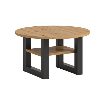 ebuy24 Seattle salontafel Ø75 cm 1 plank eiken decor.