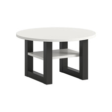 ebuy24 Seattle salontafel Ø75 cm 1 plank wit.