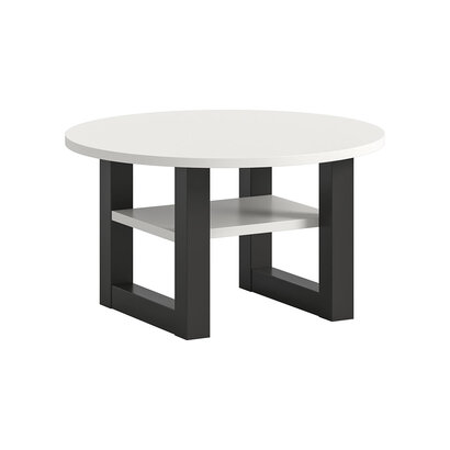 ebuy24 Seattle salontafel Ø75 cm 1 plank wit.