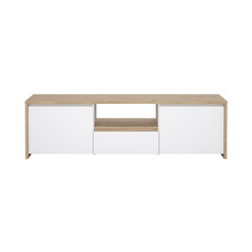 ebuy24 Next TV-meubel 2 deuren, 1 lade, 1 plank eiken decor, wit hoogglans.
