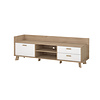 ebuy24 Ikast TV-meubel 1 deur, 2 lades, 2 planken eiken decor, wit.