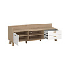 ebuy24 Ikast TV-meubel 1 deur, 2 lades, 2 planken eiken decor, wit.