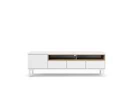 ebuy24 Roomers TV-meubel 1 deur, 3 lades, 2 planken wit eiken decor structuur.