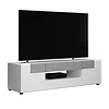 ebuy24 Tokyo TV-meubel 2 deuren, 2 laden, 1 plank, wit hoogglans.