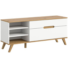 ebuy24 Scandi TV-meubel 1 lade 3 vakken 1 klepdeur wit.