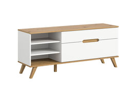 ebuy24 Scandi TV-meubel 1 lade 3 vakken 1 klepdeur wit.