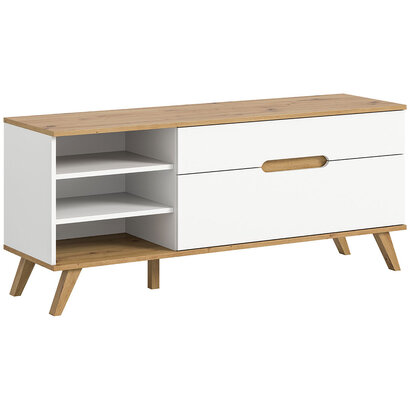 ebuy24 Scandi TV-meubel 1 lade 3 vakken 1 klepdeur wit.