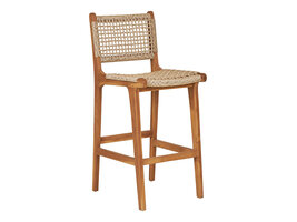 ebuy24 Derby Bartstoel teak, polyrattan.