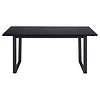 ebuy24 Tilst eethoek eettafel zwarte marmerprint 90x160 4 stoelen velours grijs.