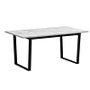 ebuy24 Tilst eethoek eettafel wit marmerprint 90x160 4 stoelen velours beige.