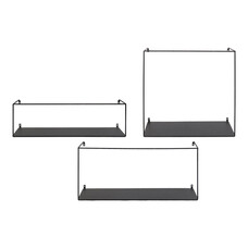 ebuy24 Ulmo Wandplank set van 3 zwart.