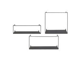 ebuy24 Ulmo Wandplank set van 3 zwart.