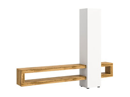 ebuy24 Loft rekkensysteem 1 deur 2 vakken wit.