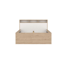 ebuy24 Ikast bed 140x200cm, 2 lades, 3 planken eiken decor, wit.