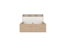 ebuy24 Ikast bed 140x200cm, 2 lades, 3 planken eiken decor, wit.