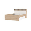 ebuy24 Ikast bed 140x200cm, 2 lades, 3 planken eiken decor, wit.