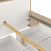 ebuy24 Ikast bed 140x200cm, 2 lades, 3 planken eiken decor, wit.