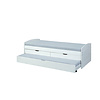 ebuy24 Ried bed 90x200 cm, 2 lades, 1 uitschuifbed wit.