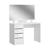 ebuy24 Emma kaptafel 4 laden 1 plank, met spiegel wit hoogglans.