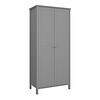 ebuy24 Trone kledingkast 2 deuren, grijs gelakt.