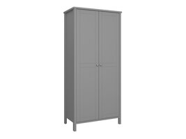 ebuy24 Trone kledingkast 2 deuren, grijs gelakt.