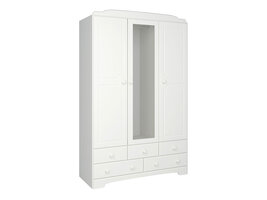 ebuy24 Nilon kledingkast 3 deuren 5 laden wit.