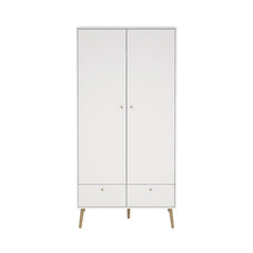 ebuy24 Bodo kledingkast 200x99x58cm, 2 deuren, 2 lades wit.