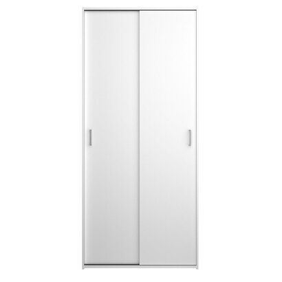 ebuy24 Space kledingkast 176x78x49cm, 2 schuifdeuren wit.