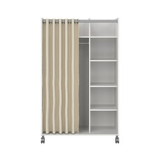 ebuy24 Kit kledingkast 160x100x49cm, Open, garderobesysteem wit, beige.