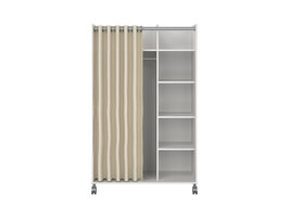 ebuy24 Kit kledingkast 160x100x49cm, Open, garderobesysteem wit, beige.
