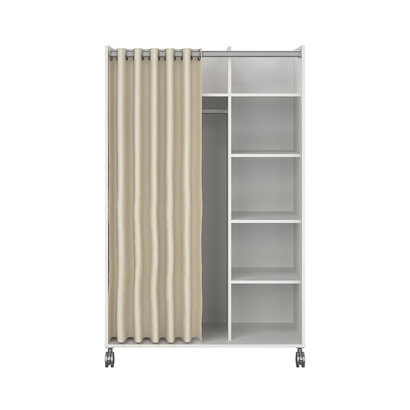 ebuy24 Kit kledingkast 160x100x49cm, Open, garderobesysteem wit, beige.
