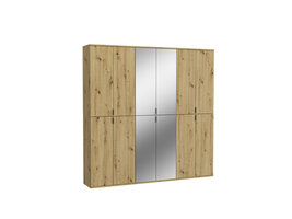 ebuy24 ProjektX kledingkast 4+4+4 deuren 12 deuren eiken decor, spiegel.