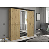 ebuy24 ProjektX kledingkast 4+4+4 deuren 12 deuren eiken decor, spiegel.