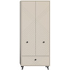 ebuy24 Notes kledingkast 2 deuren 1 klepdeur mat beige.