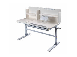 ebuy24 Sören bureau verstelbaar wit, grijs.